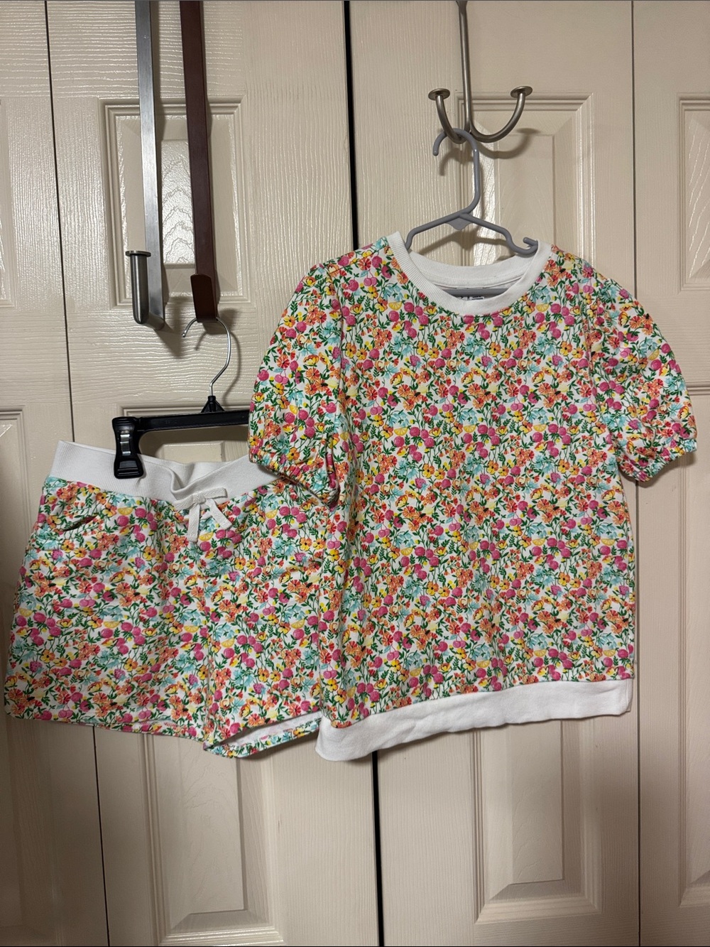 Girls Floral Pajama Set - Pink & Multi